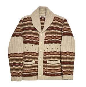 Vtg 70s Miller Outerwear Striped Shawl Cardigan Sweater Mens XL Grandpacore